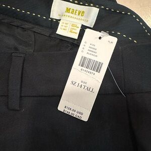 Talbots Black Dress Pants with Contrast Stitching 14 tall